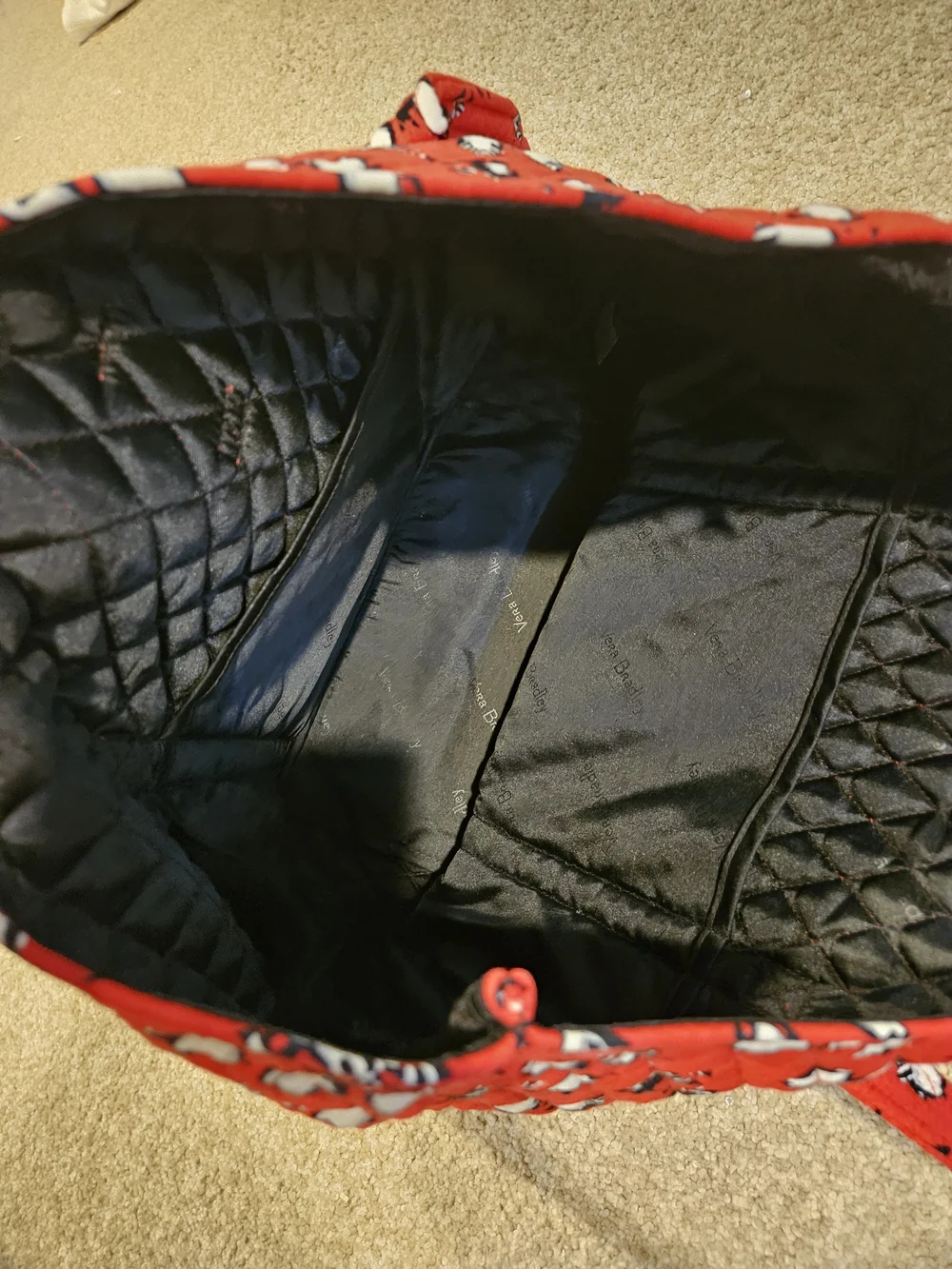 Vera Bradley Red Quilted Penguin Tote
